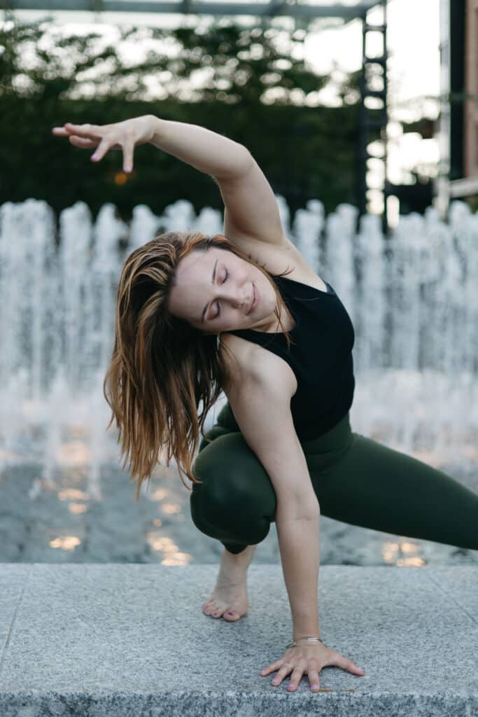 amanda doing yoga