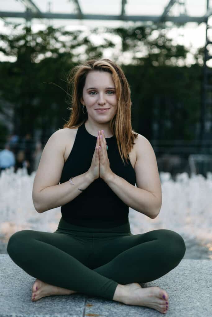 Amanda Thompson yoga pose sitting